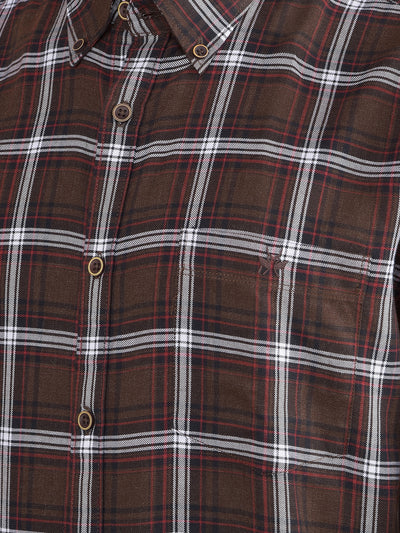 Brown Checked Shirt-Men Shirts-Crimsoune Club