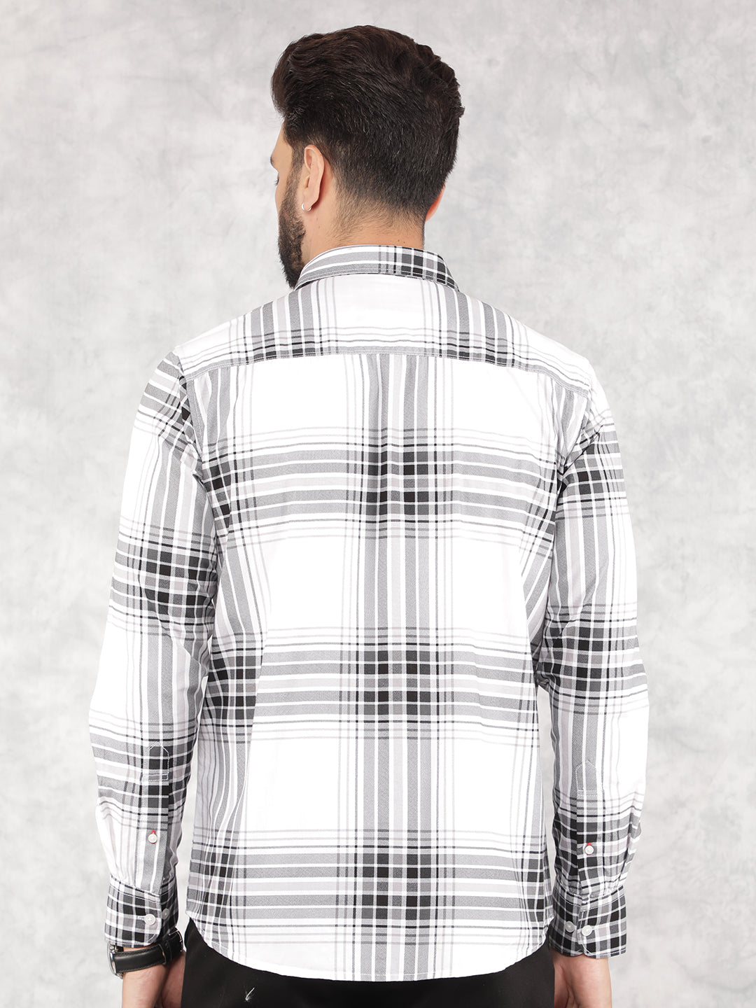 White Checked 100% Cotton Shirt-Men Shirts-Crimsoune Club