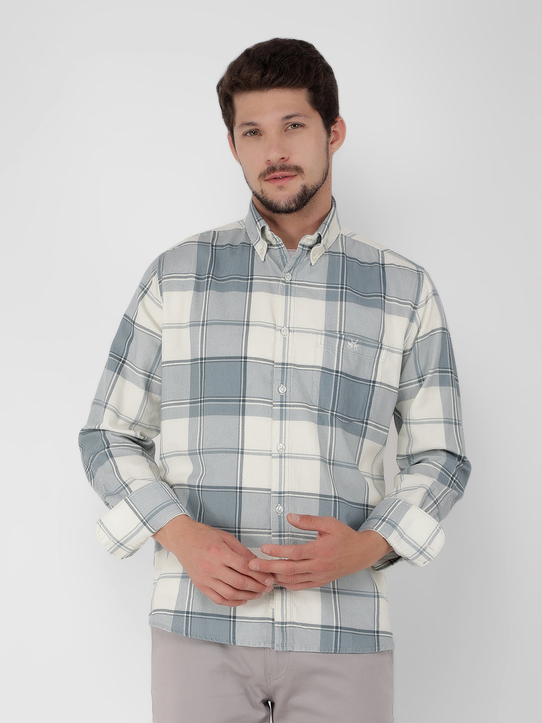 Blue Checked Check Shirt-Men Shirts-Crimsoune Club