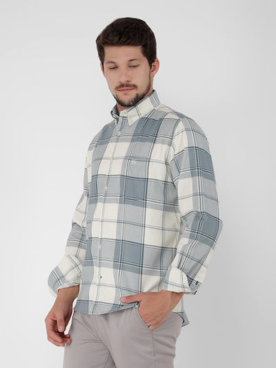 Blue Checked Check Shirt-Men Shirts-Crimsoune Club