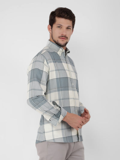 Blue Checked Check Shirt-Men Shirts-Crimsoune Club