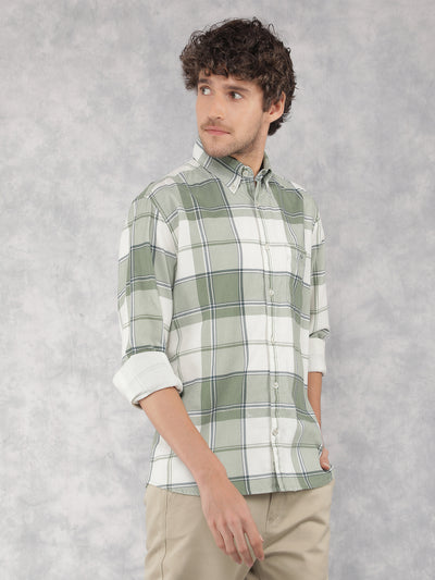 Green Checkered Shirt-Men Shirts-Crimsoune Club