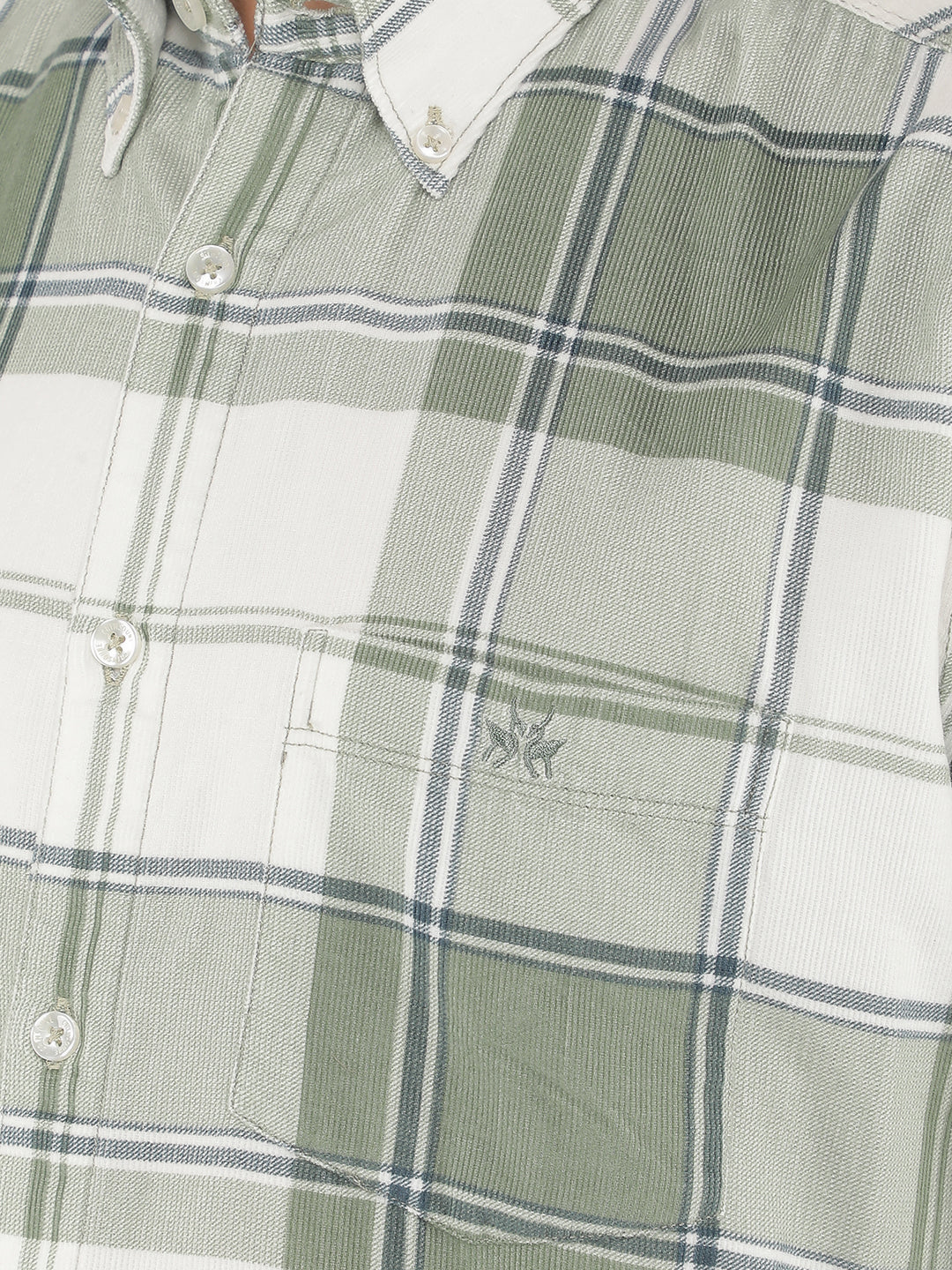 Green Checkered Shirt-Men Shirts-Crimsoune Club