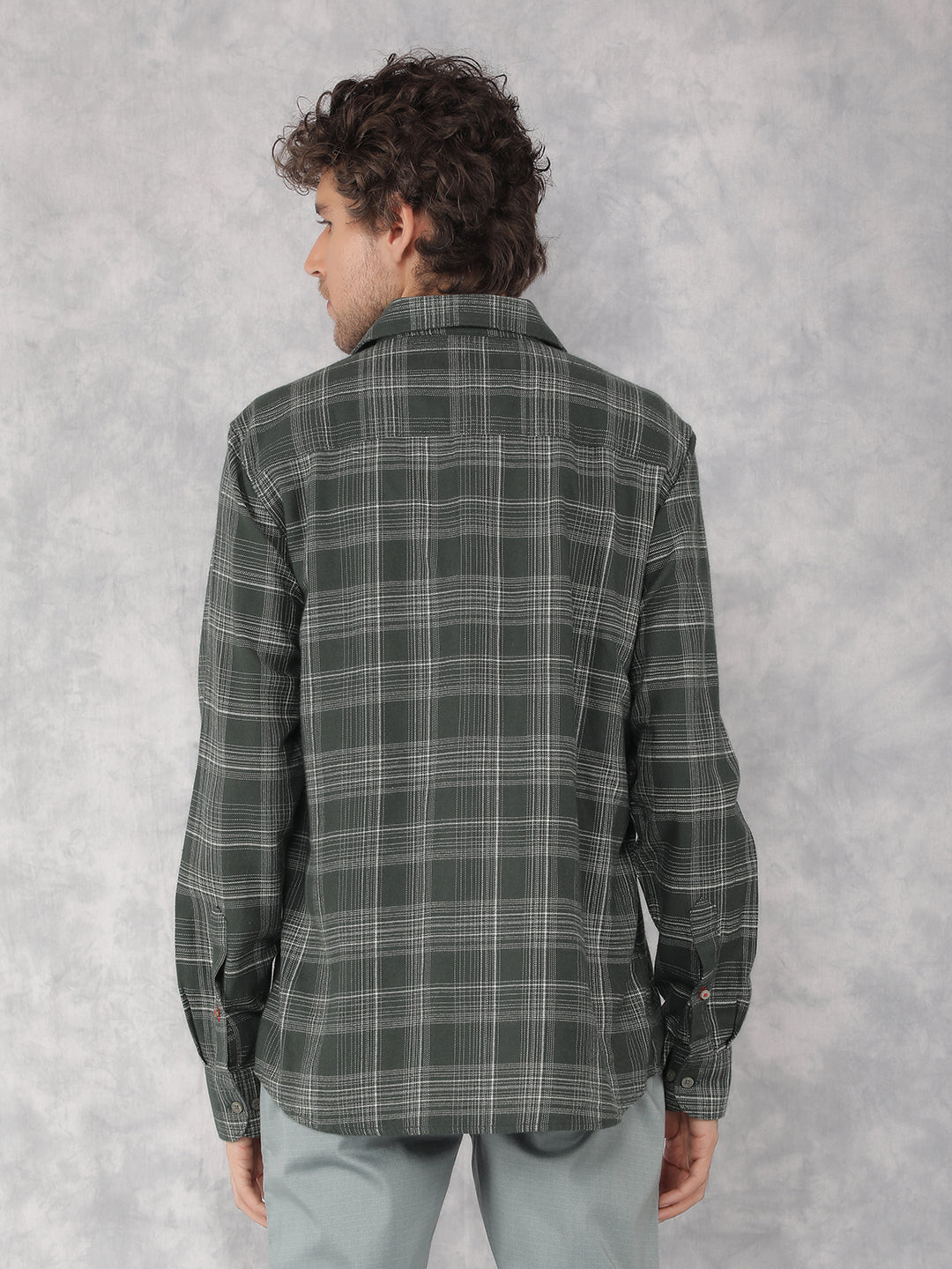 Green Checkered 100% Cotton Shirt-Men Shirts-Crimsoune Club