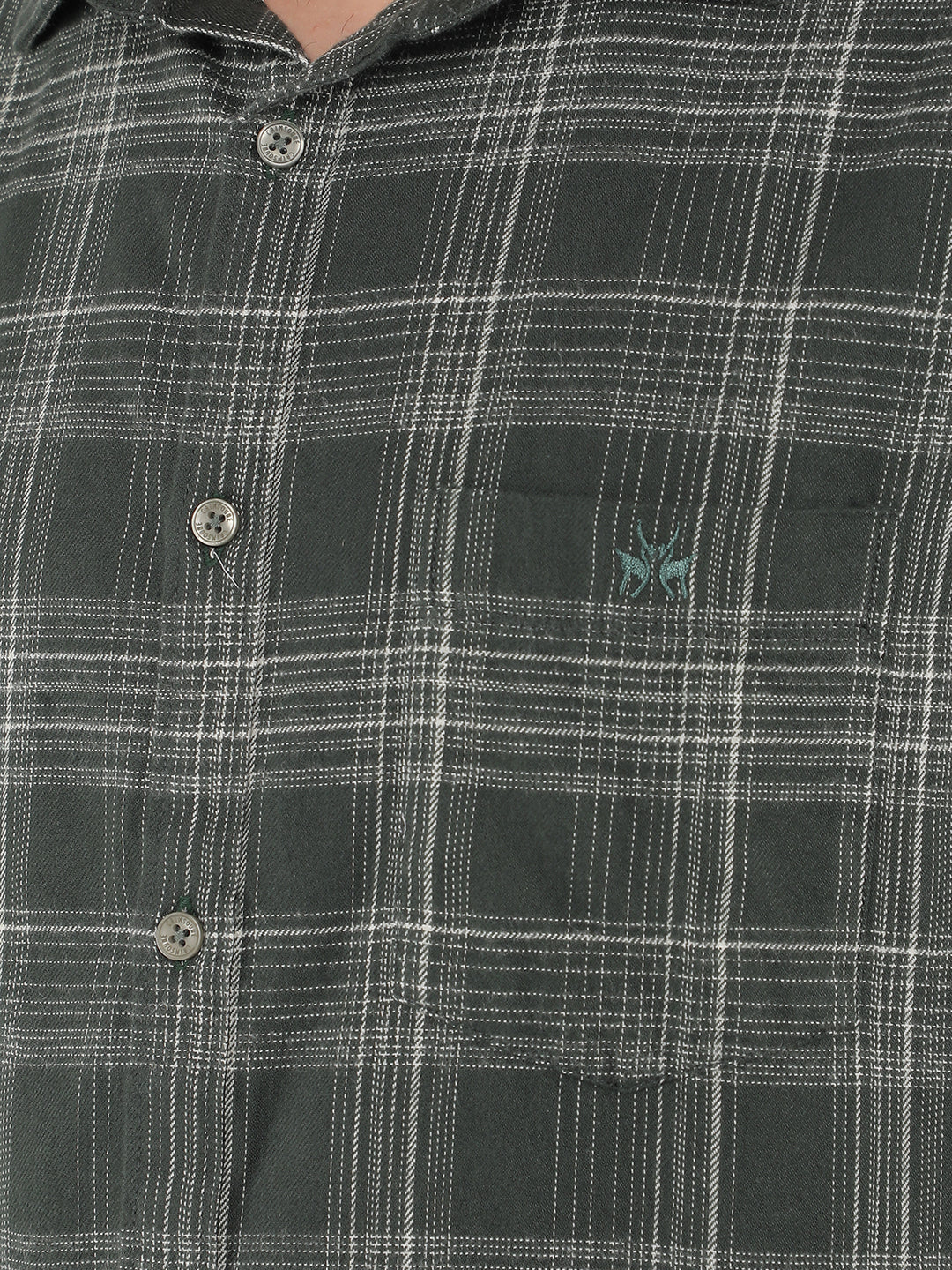 Green Checkered 100% Cotton Shirt-Men Shirts-Crimsoune Club