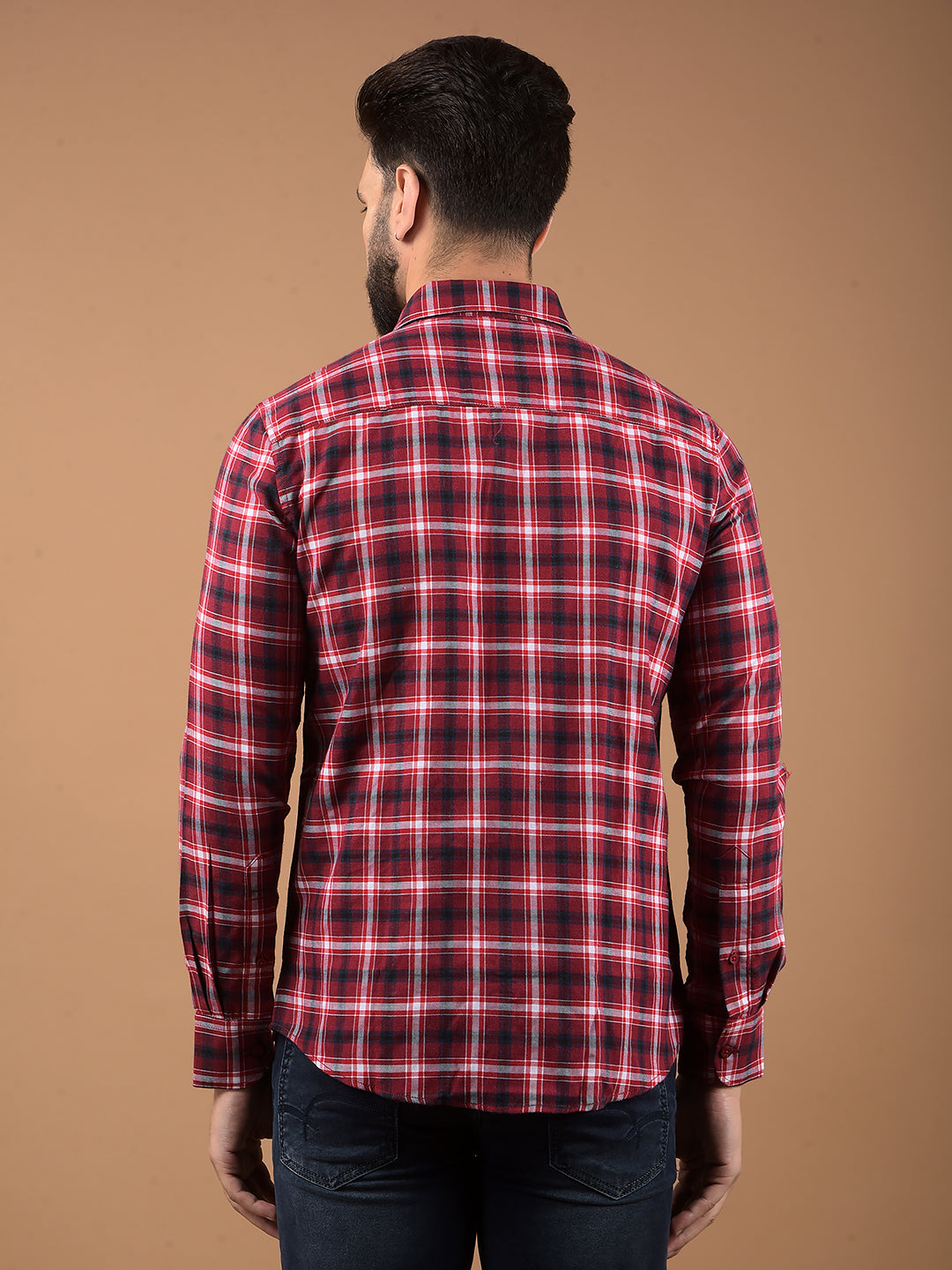 Mustard Checked Shirt-Men Shirts-Crimsoune Club