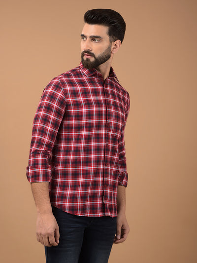 Mustard Checked Shirt-Men Shirts-Crimsoune Club