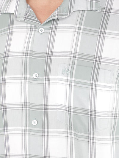 Green Checked 100% Cotton Shirt-Men Shirts-Crimsoune Club