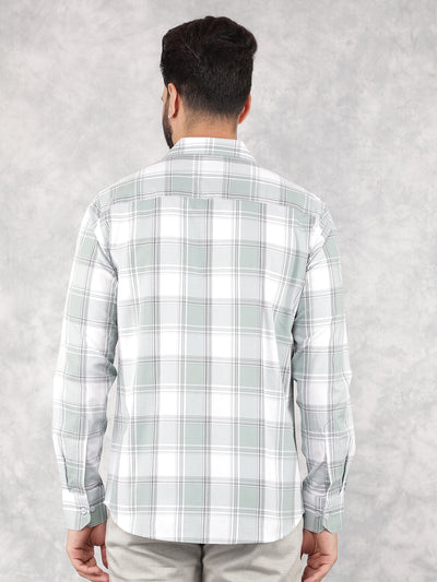 Green Checked 100% Cotton Shirt-Men Shirts-Crimsoune Club