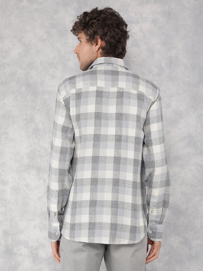 Grey Checkered Shirt-Men Shirts-Crimsoune Club