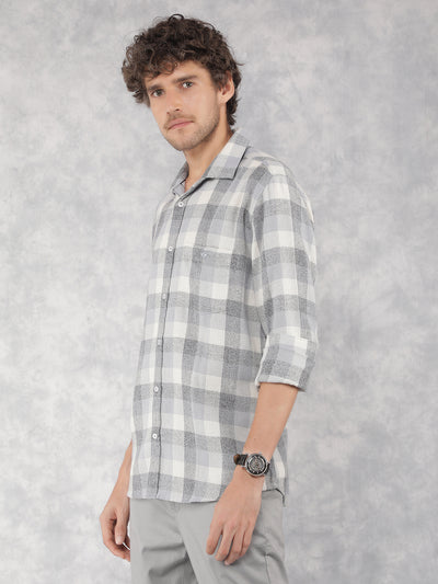 Grey Checkered Shirt-Men Shirts-Crimsoune Club