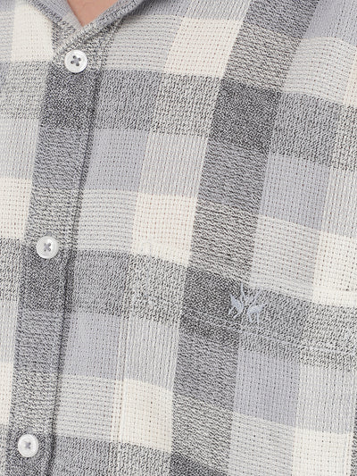 Grey Checkered Shirt-Men Shirts-Crimsoune Club