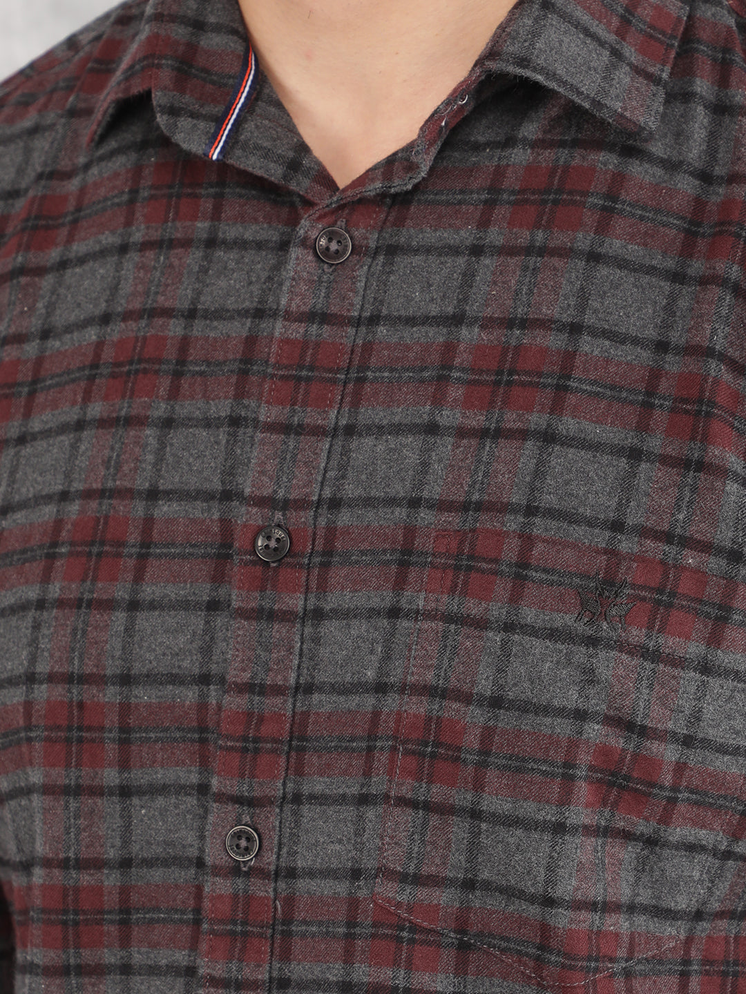 Wine Checked 100% Cotton Shirt-Men Shirts-Crimsoune Club