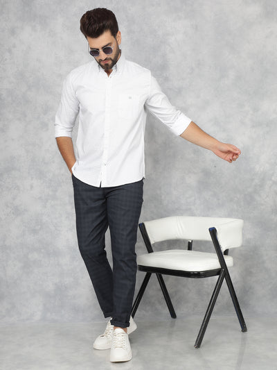 White Printed 100% Cotton Shirt-Men Shirts-Crimsoune Club