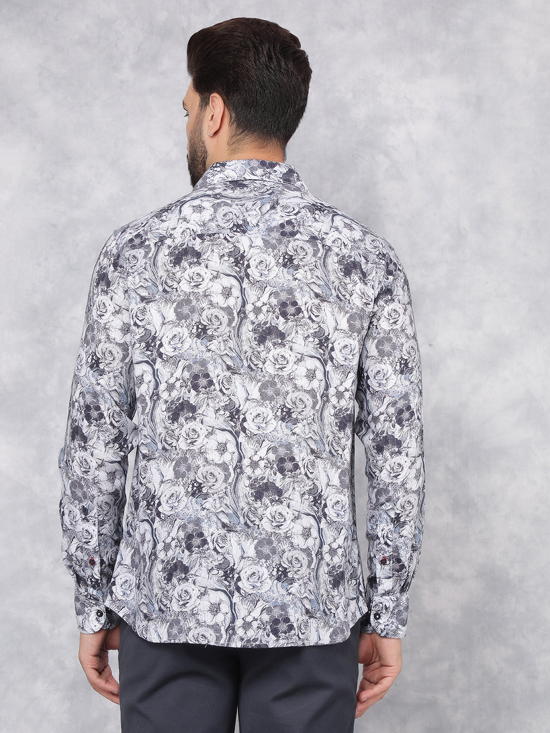 Multi-Color Floral Print Linen Shirt-Men Shirts-Crimsoune Club