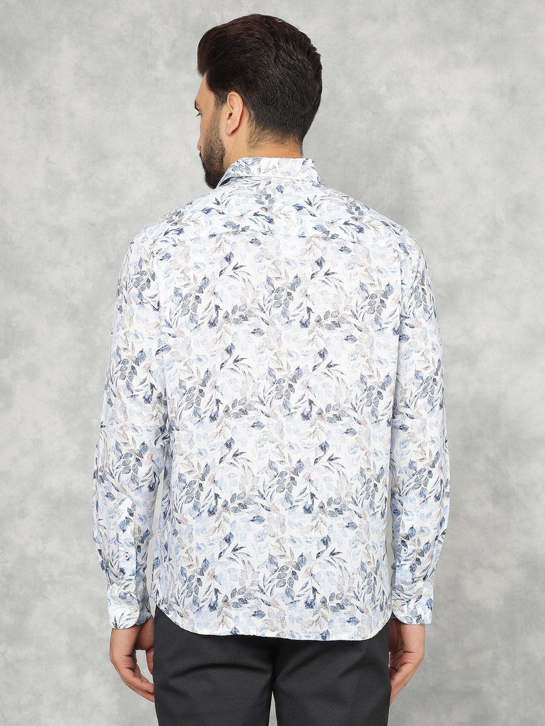 Multi-Color Floral Print Linen Shirt-Men Shirts-Crimsoune Club