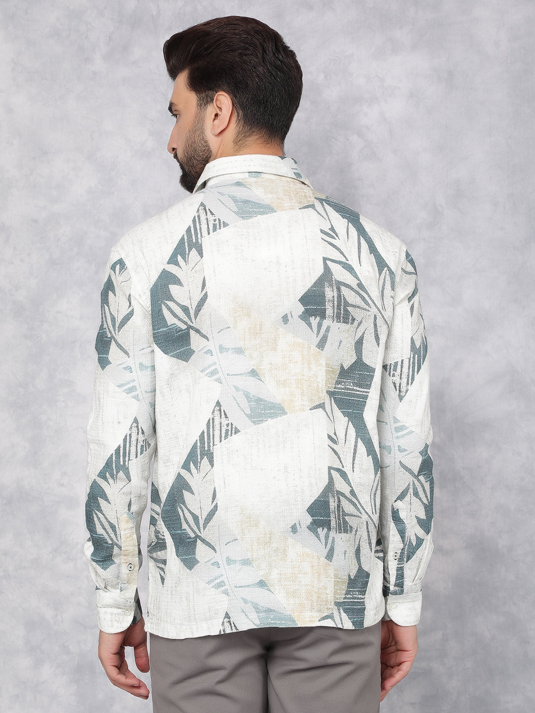 Green Printed Shirt-Men Shirts-Crimsoune Club