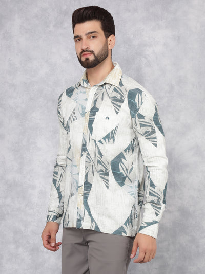 Green Printed Shirt-Men Shirts-Crimsoune Club