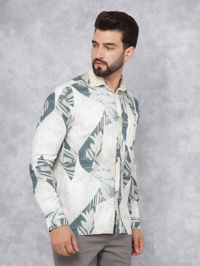 Green Printed Shirt-Men Shirts-Crimsoune Club