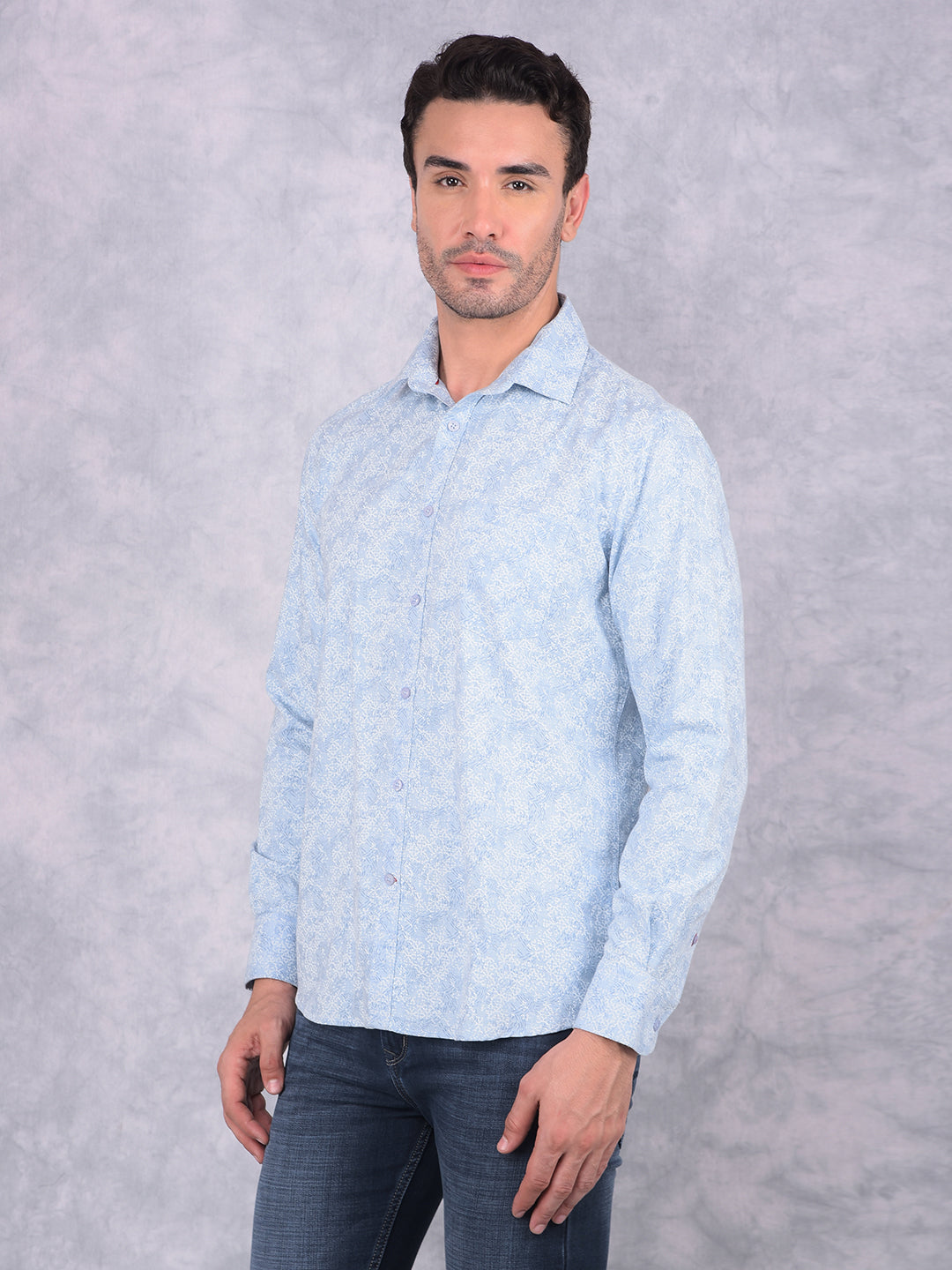 Blue Printed Shirt