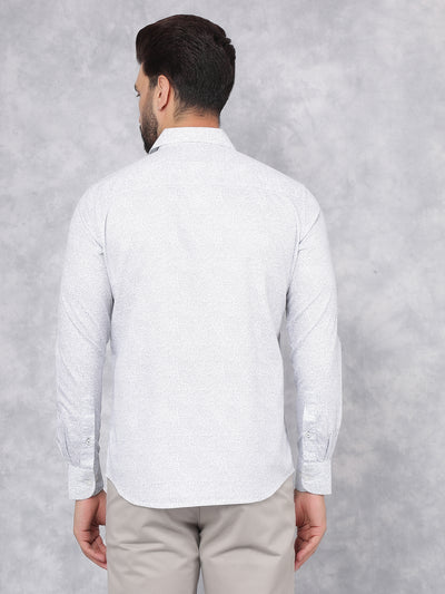 White Printed 100% Cotton Shirt-Men Shirts-Crimsoune Club