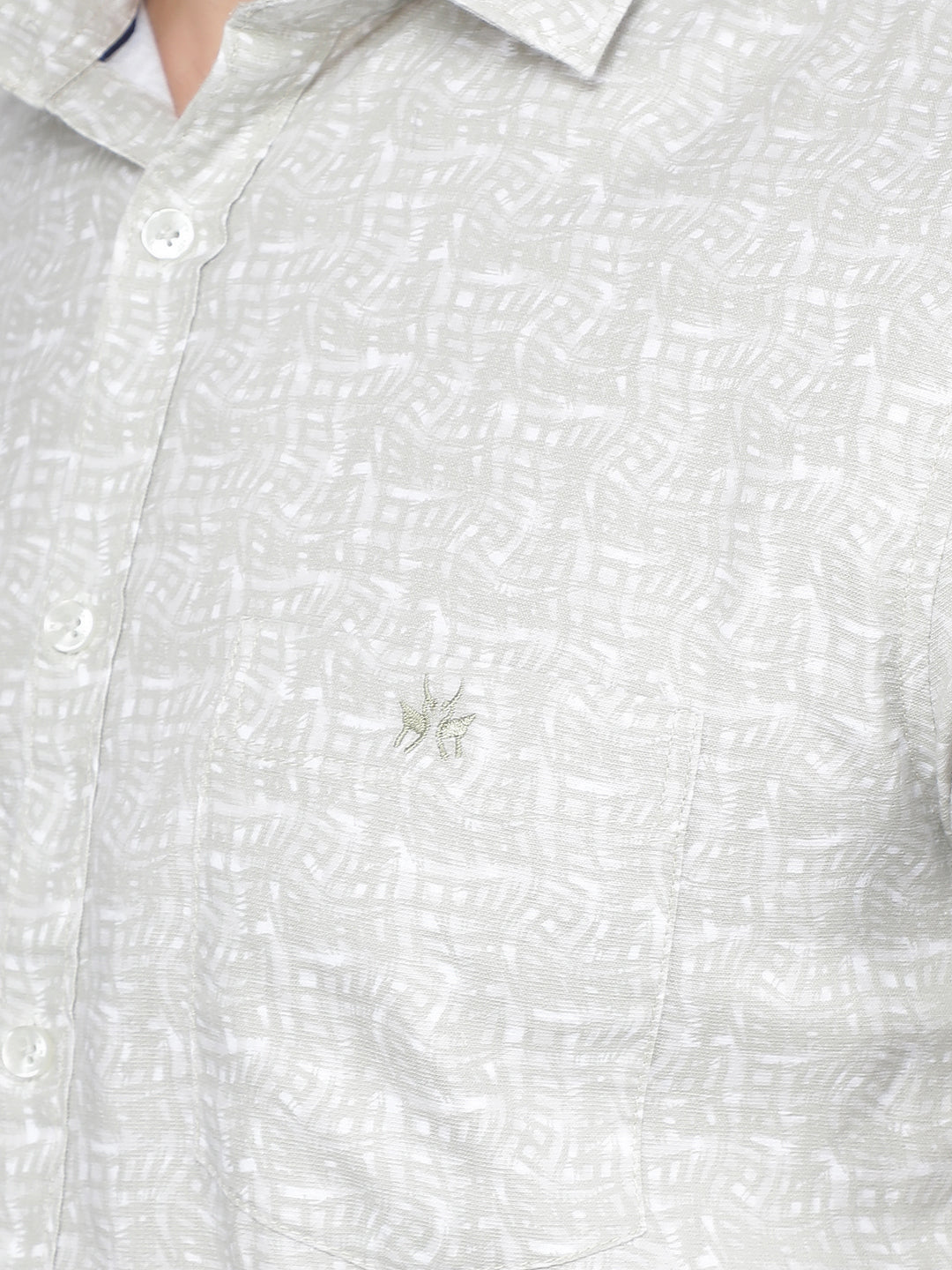 Beige Printed 100% Cotton Shirt-Men Shirts-Crimsoune Club