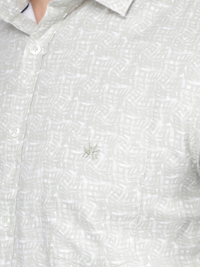 Beige Printed 100% Cotton Shirt-Men Shirts-Crimsoune Club