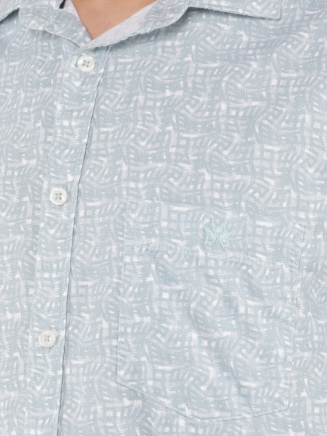 Blue Printed 100% Cotton Shirt-Men Shirts-Crimsoune Club