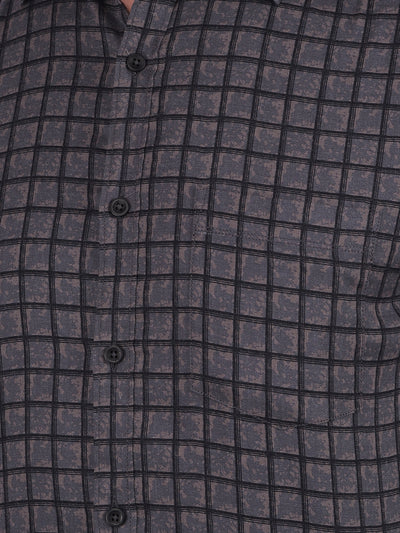 Black Checked Shirt-Men Shirts-Crimsoune Club