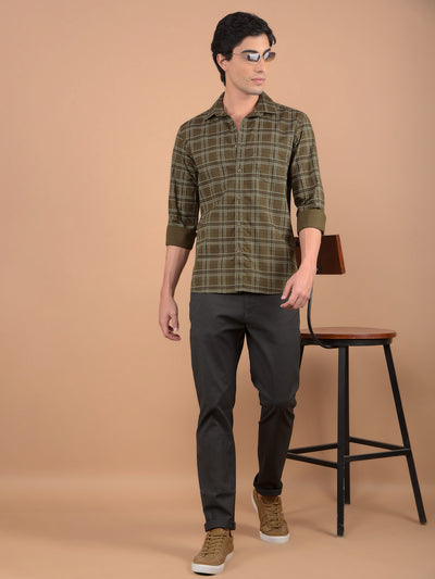 Brown Checked Shirt-Men Shirts-Crimsoune Club