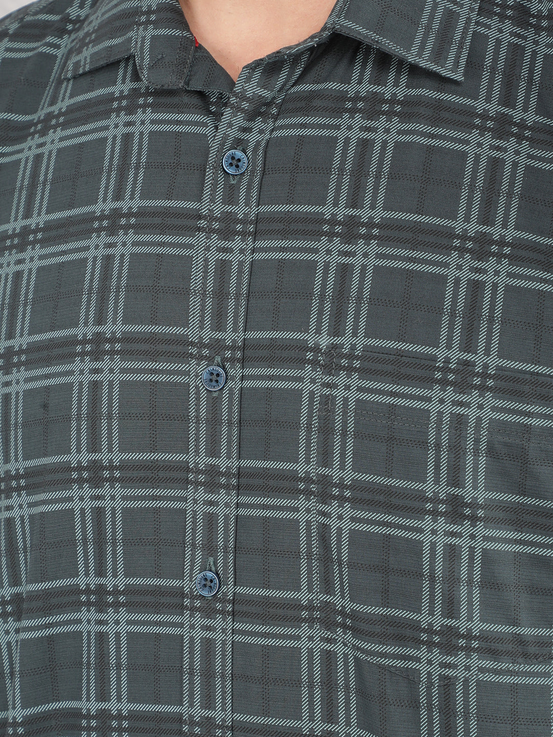 Green Checked Shirt-Men Shirts-Crimsoune Club