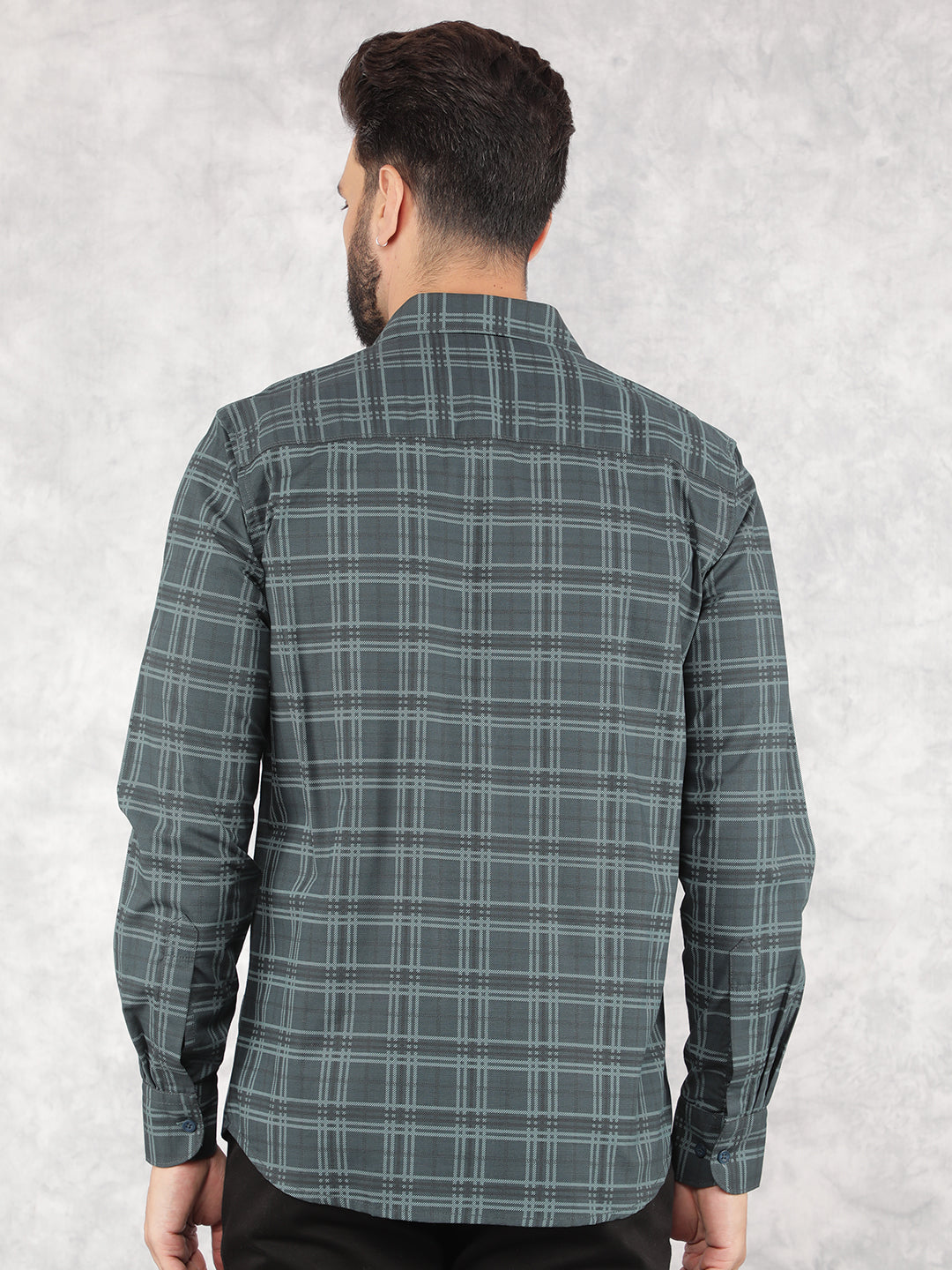 Green Checked Shirt-Men Shirts-Crimsoune Club