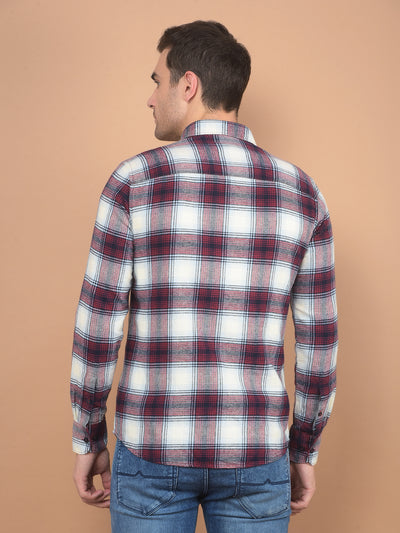 Brown Checked 100% Cotton Shirt-Men Shirts-Crimsoune Club