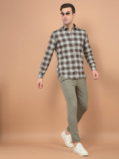 Brown Checked Shirt-Men Shirts-Crimsoune Club