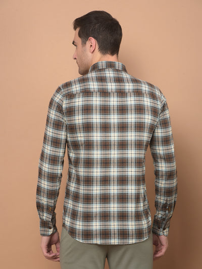 Brown Checked Shirt-Men Shirts-Crimsoune Club