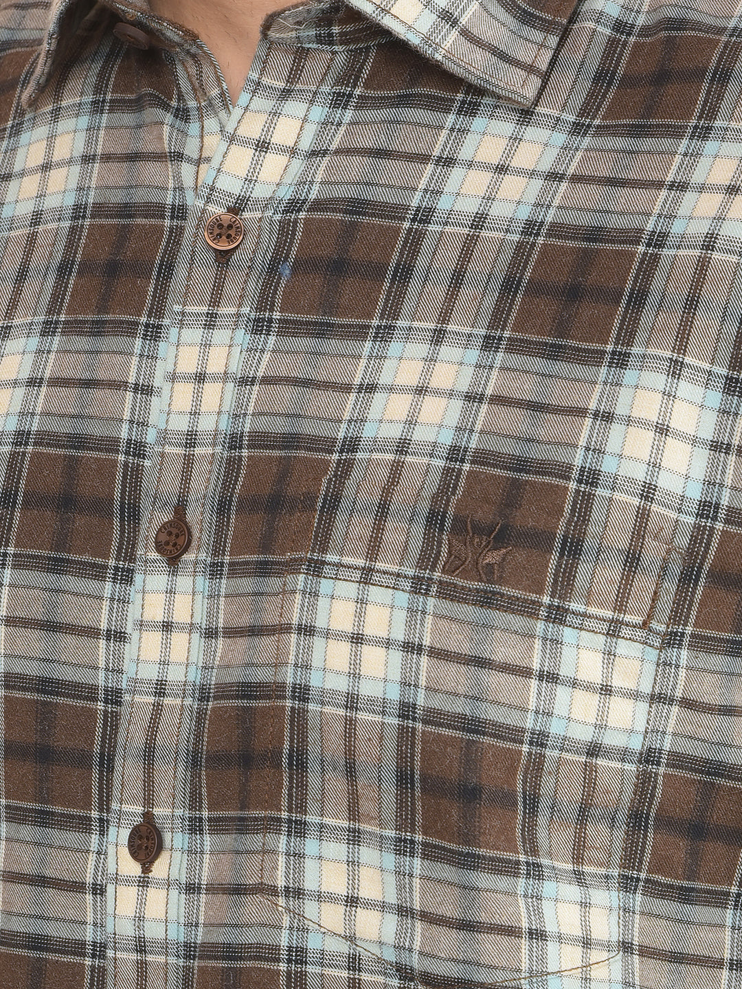 Brown Checked Shirt-Men Shirts-Crimsoune Club