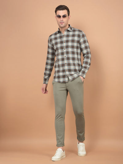 Brown Checked Shirt-Men Shirts-Crimsoune Club