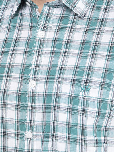 Green Checked 100% Cotton Shirt