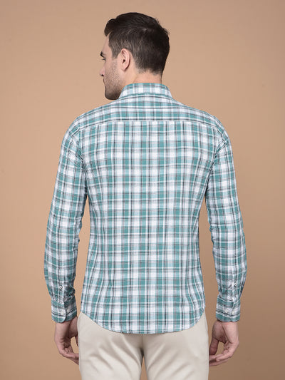 Green Checked 100% Cotton Shirt