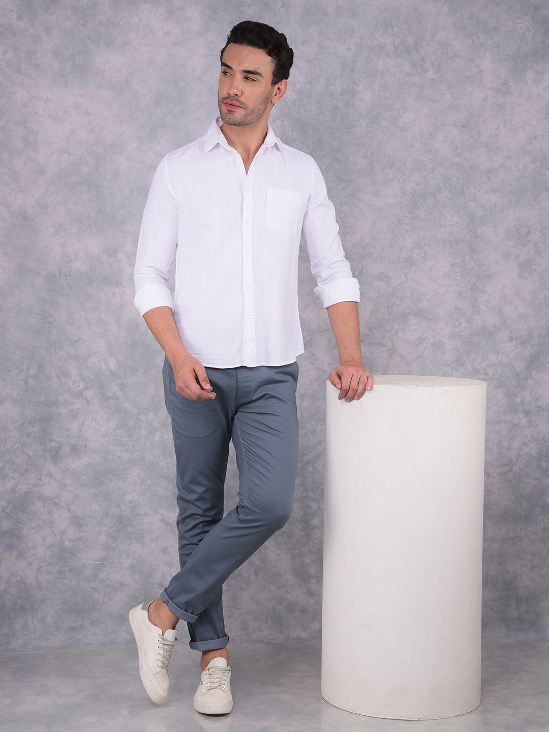 White 100% Cotton Shirt-Men Shirts-Crimsoune Club