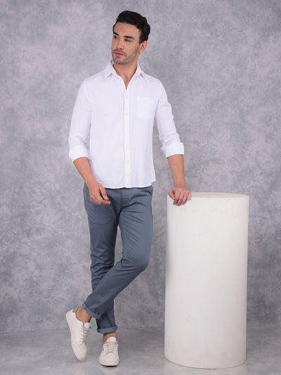 White 100% Cotton Shirt-Men Shirts-Crimsoune Club