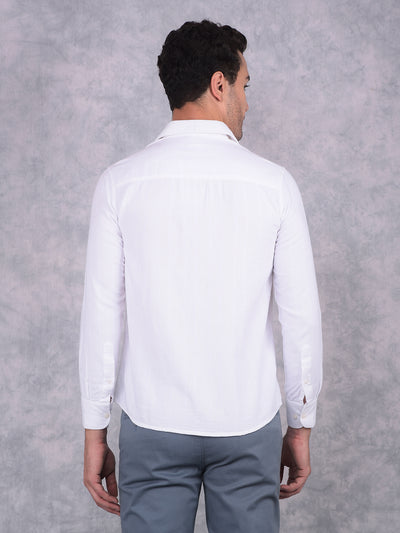 White 100% Cotton Shirt-Men Shirts-Crimsoune Club