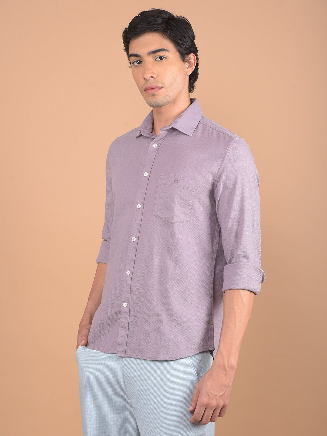 Purple Vertical Stripes 100% Cotton Shirt-Men Shirts-Crimsoune Club