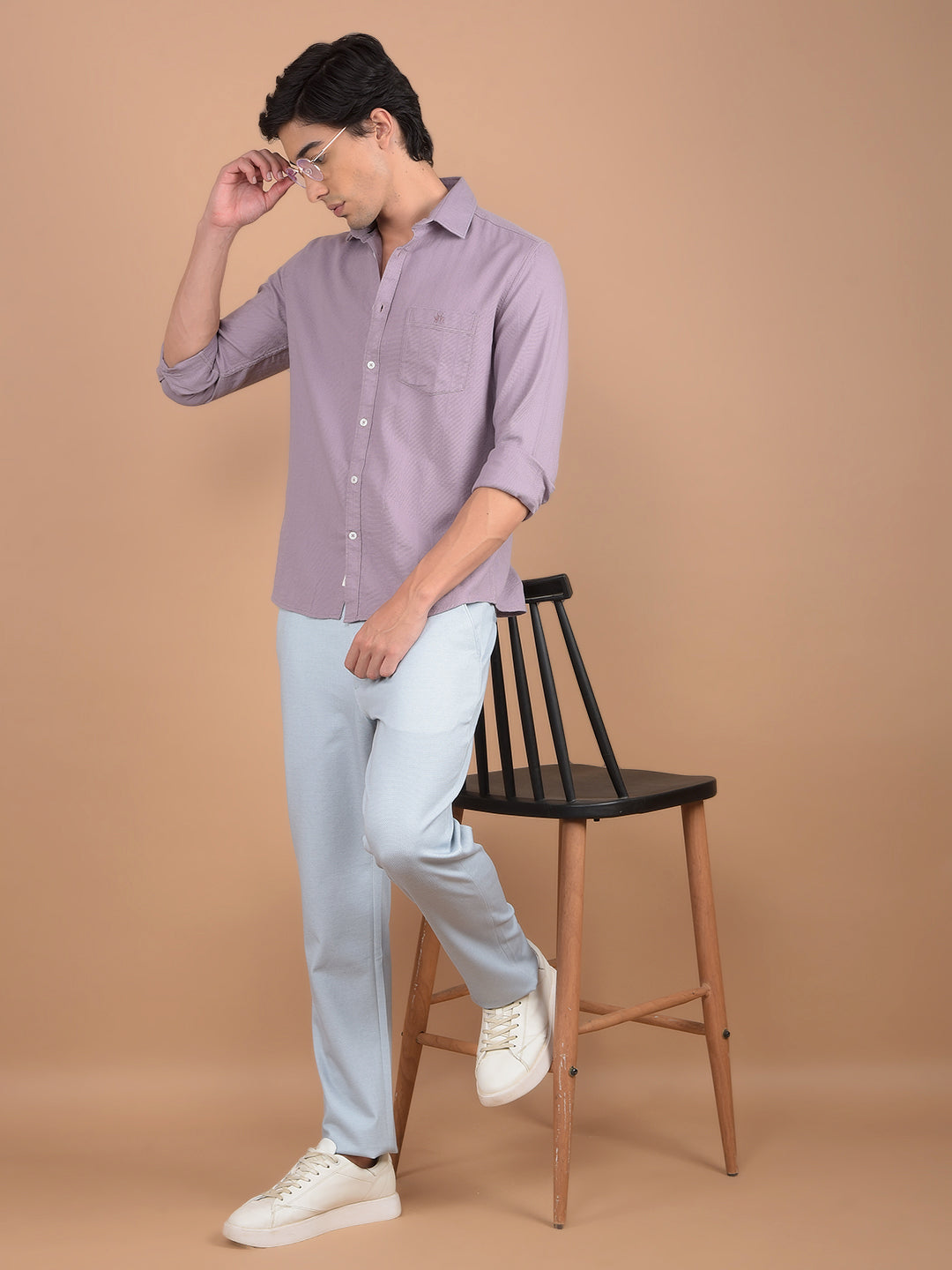 Purple Vertical Stripes 100% Cotton Shirt-Men Shirts-Crimsoune Club