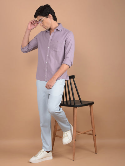 Purple Vertical Stripes 100% Cotton Shirt-Men Shirts-Crimsoune Club