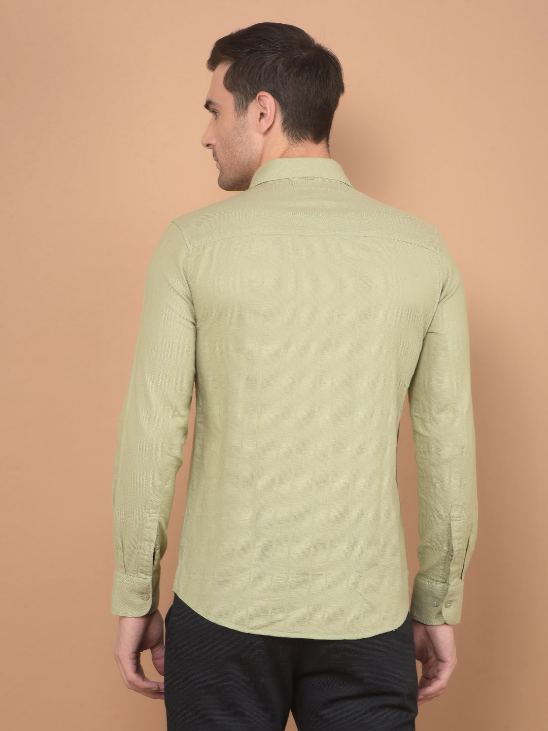 Green 100% Cotton Shirt-Men Shirts-Crimsoune Club