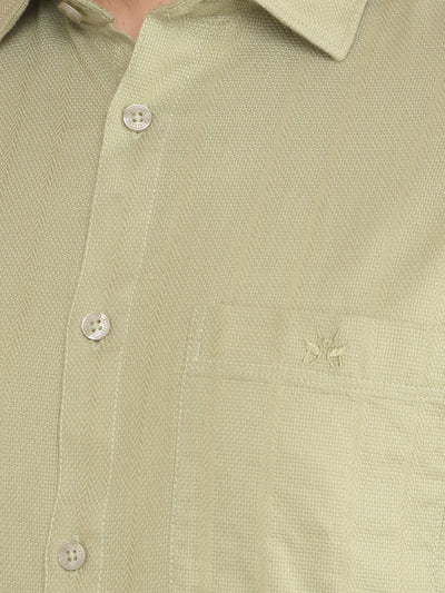 Green 100% Cotton Shirt-Men Shirts-Crimsoune Club