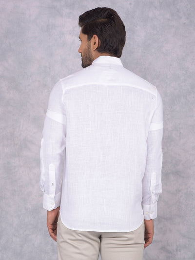 White Linen Kurta-Men Kurtas-Crimsoune Club