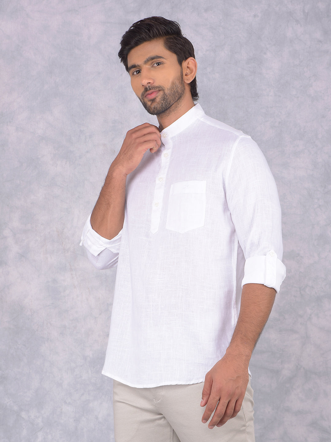 White Linen Kurta-Men Kurtas-Crimsoune Club