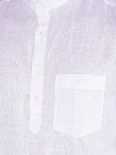 White Linen Kurta-Men Kurtas-Crimsoune Club